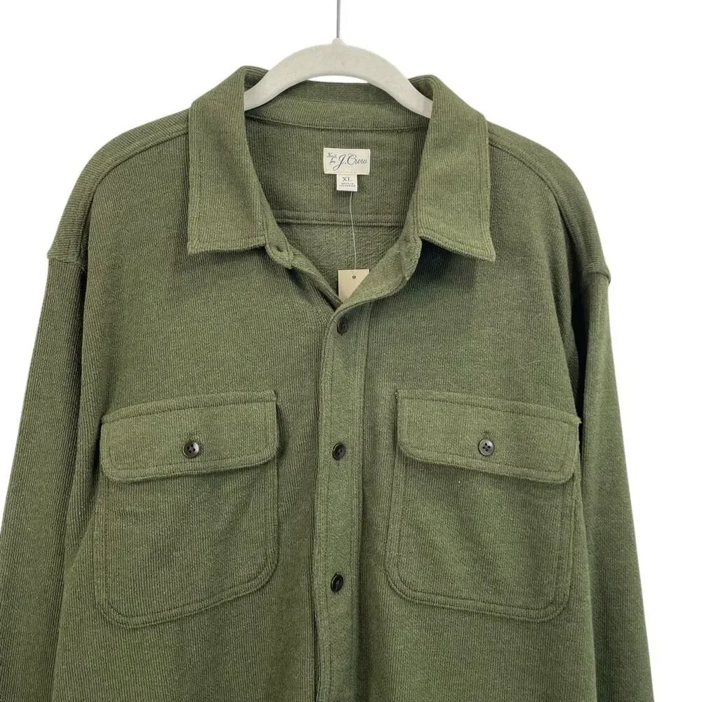 NEW J. Crew Long-sleeve‎ textured sweater-tee shirt Size XL Smokey Moss green